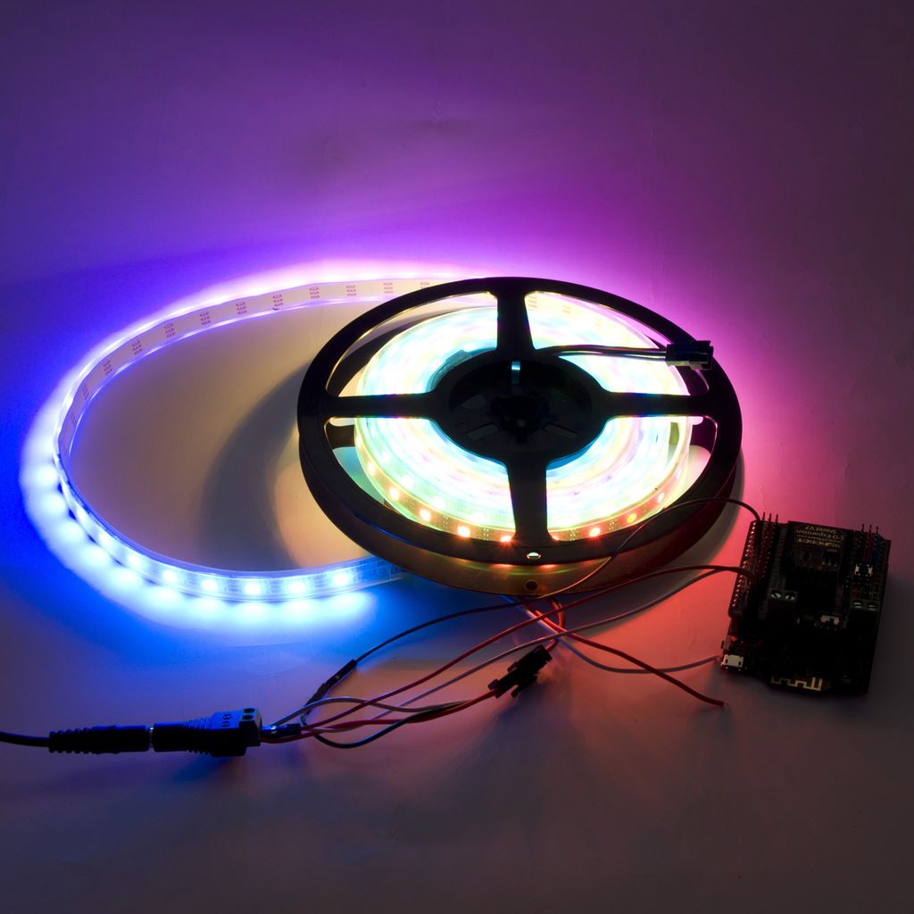 WS2812B DC5V Series Flexible LED Strip Lights, Programmable Pixel Full Color Chasing, Indoor Use, 300LEDs 16.4ft Per Reel By Sale WS2812B DC5V Series Flexible LED Strip Lights, Programmable Pixel Full Color Chasing, Indoor Use, 300LEDs 16.4ft Per Reel By Sale